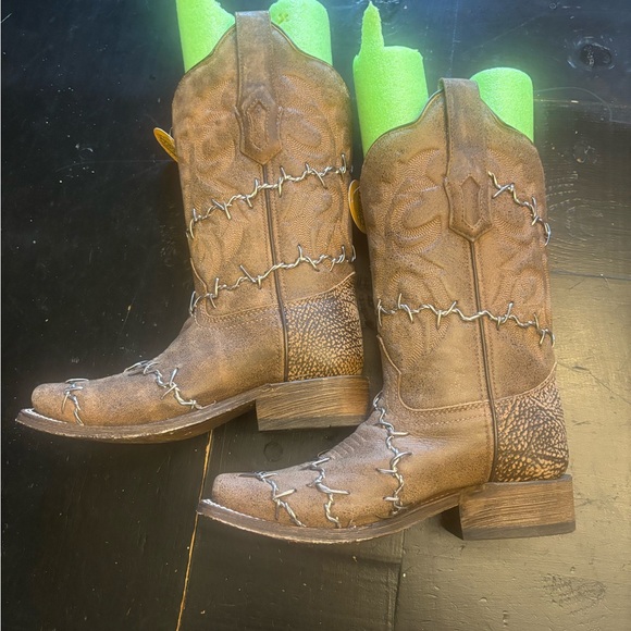 Corral Women’s Bared Wire Woven Western Boots Square Toe SZ 6.5 - Picture 4 of 15